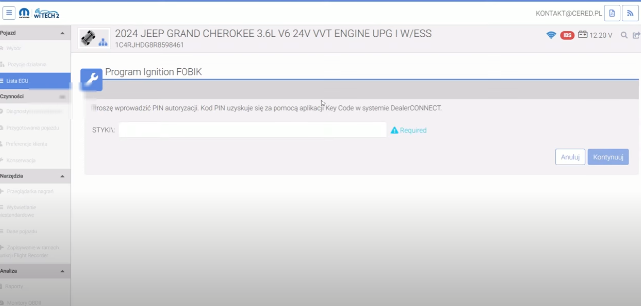 Programowanie klucza Jeep Grand Cherokee
